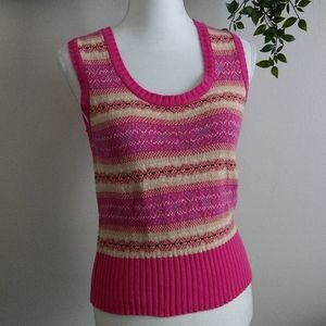 Vintage Pink and Cream Women's Sweater